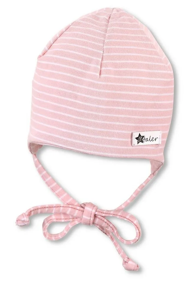 Sterntaler Sterntaler Beanie OCS Beanie (1-St) Babymütze aus Baumwolle mit Bindeband und Ohrenklappen, Rosa, – Produktbild 1 von 5