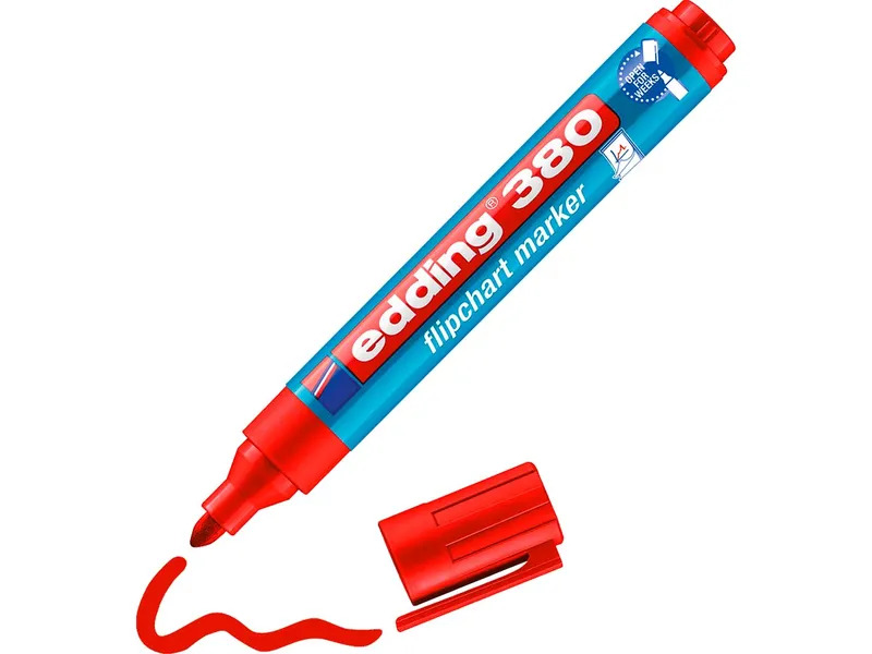 Edding Edding Flipchartmarker "380" Rundspitze, Rot, – Produktbild 2 von 3