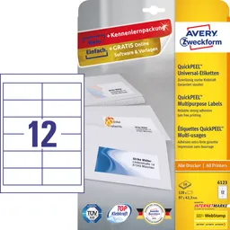 Avery Zweckform 6123 weiß Etiketten – Produktbild 1 von 1