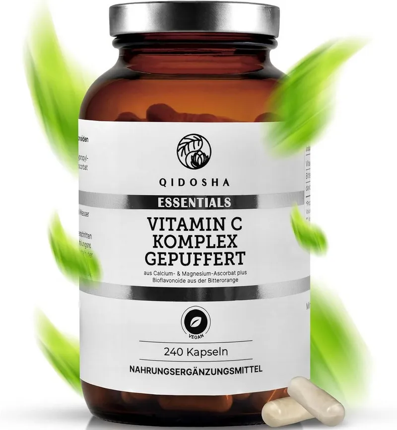 QIDOSHA Vitamin C Komplex gepuffert Kapseln, 240 St., 187.4 g, Mit Bioflavonoiden – Produktbild 2 von 5