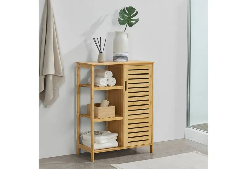 en.casa Badregal, Vetlanda Bambusregal 87x66x33 cm Natur, Beige, – Produktbild 2 von 4