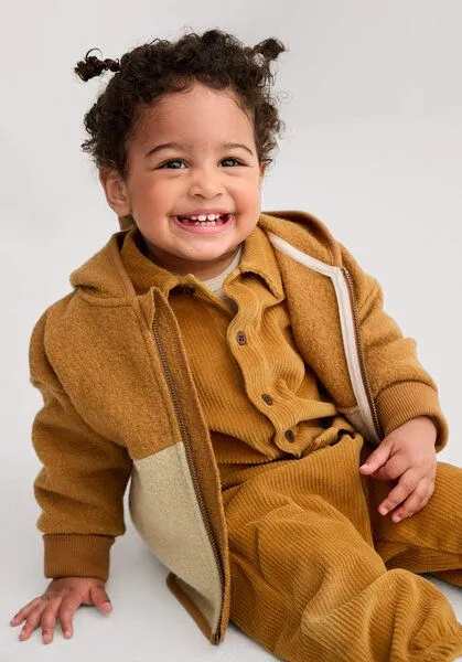 hessnatur hessnatur Walkjacke aus reiner Bio-Merinowolle, Caramel, – Produktbild 1 von 4