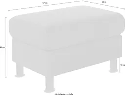 TRENDMANUFAKTUR Hocker Rondo 67 cm, Polsterhocker zur Serie, Breite, Füße schwarz, Fußhocker wahlweise mit Federkern, in verschiedenen Bezügen bestellbar – Produktbild 1 von 1