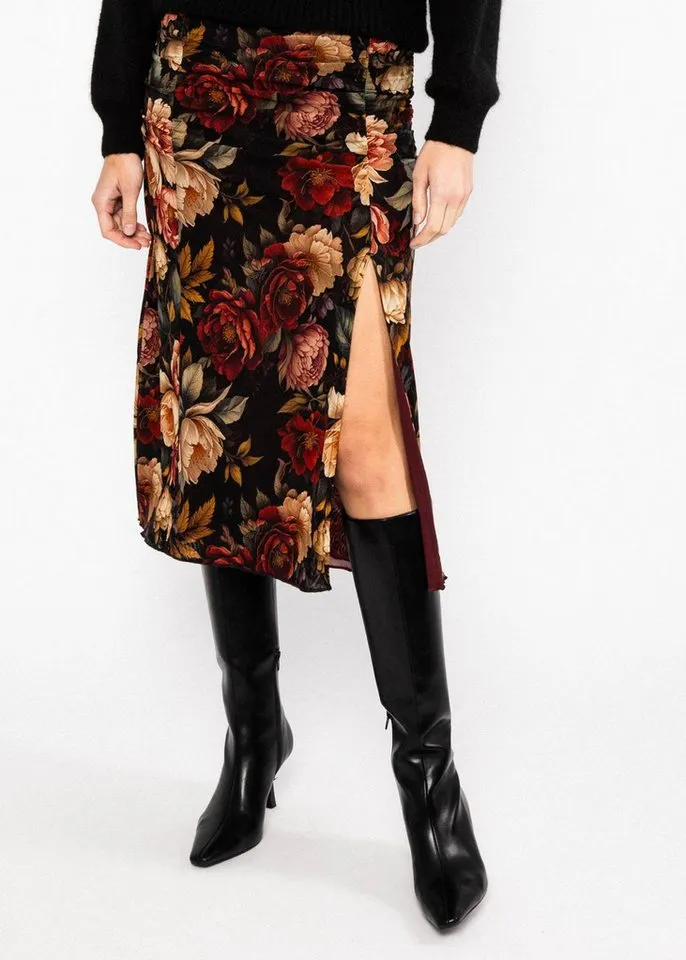 blutsgeschwister blutsgeschwister A-Linien-Rock - Femininer Meshrock mit Raffungen und Futter für Damen, Schwarz, – Produktbild 4 von 5