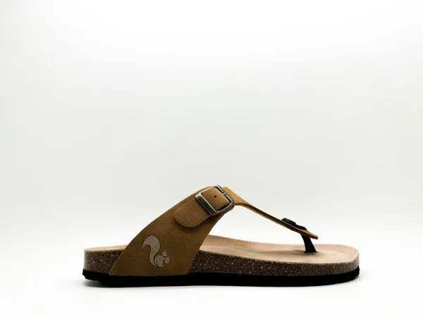 thies Vegane thies ® Eco Bio Thong Sandale aus rec. PET mit Kork-Tieffussbett MEN, Cognac, – Produktbild 2 von 4