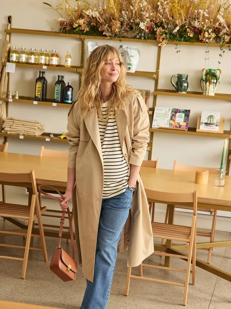 Envie De Fraise Trage-Trenchcoat mit Babyeinsatz ENVIE DE FRAISE, Beige, – Produktbild 3 von 4