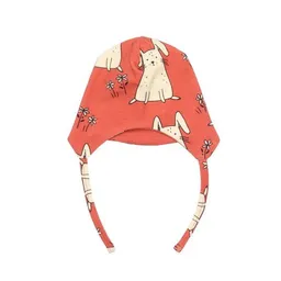 Walkiddy Baby Mütze „Tiny Rabbits“ aus Bio-Baumwolle in Rot – GOTS-zertifiziert, Walkiddy – Produktbild 1 von 1