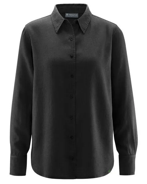 HempAge HempAge Damenbluse Hanf/Biobaumwolle, Black (schwarz), – Produktbild 4 von 4