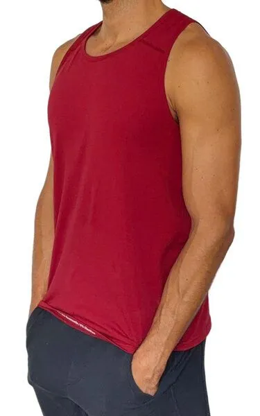 M23 M23 Herren Tank Top Bio-Baumwolle, Modell "Kobe", Rot, – Produktbild 4 von 4