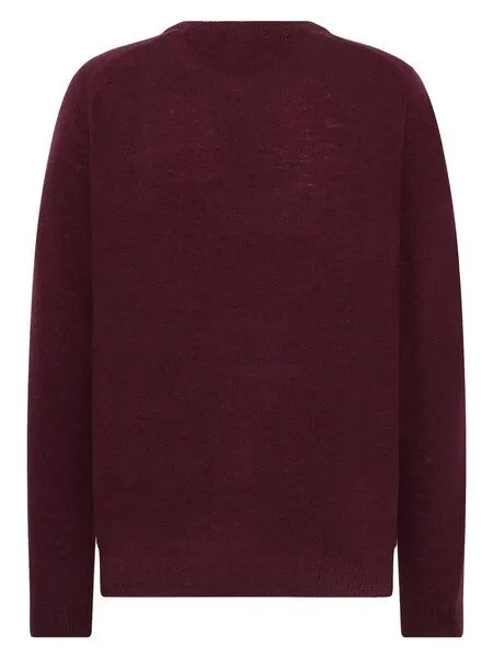 KnowledgeCotton Apparel KnowledgeCotton Apparel Strickpullover mit Rundhalsausschnitt aus Lammwolle, Rot-fig, – Produktbild 3 von 4