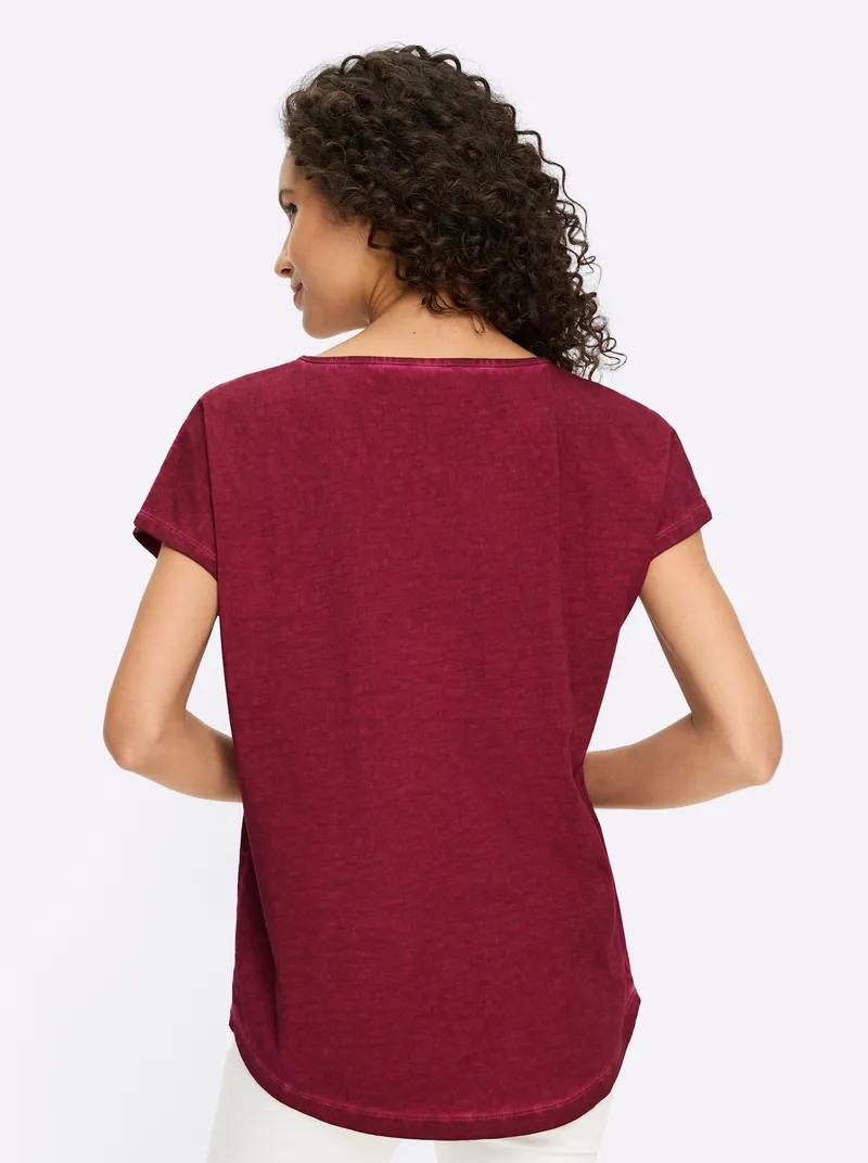 heine Print-Shirt bordeaux, Bordeaux, – Produktbild 2 von 2
