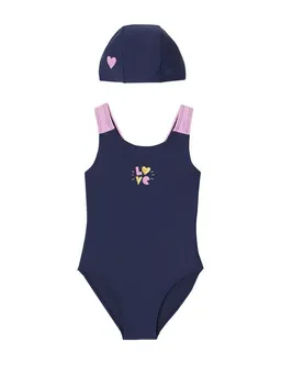 Vertbaudet Vertbaudet Badeanzug Badeanzug LOVE mit Badekappe Mädchen – Produktbild 1 von 1