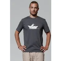 watapparel watapparel T-Shirt Astronaut in paper boat, Anthracite, – Produktbild 1 von 1
