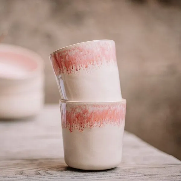 Econovo Econovo Keramik Becher Handgemacht 300ml, Rot-rosa (rot), – Produktbild 2 von 4