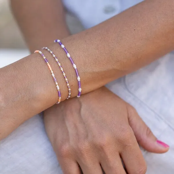 juni juni Sommer Perlenarmband "Pearl", Lila, – Produktbild 2 von 5