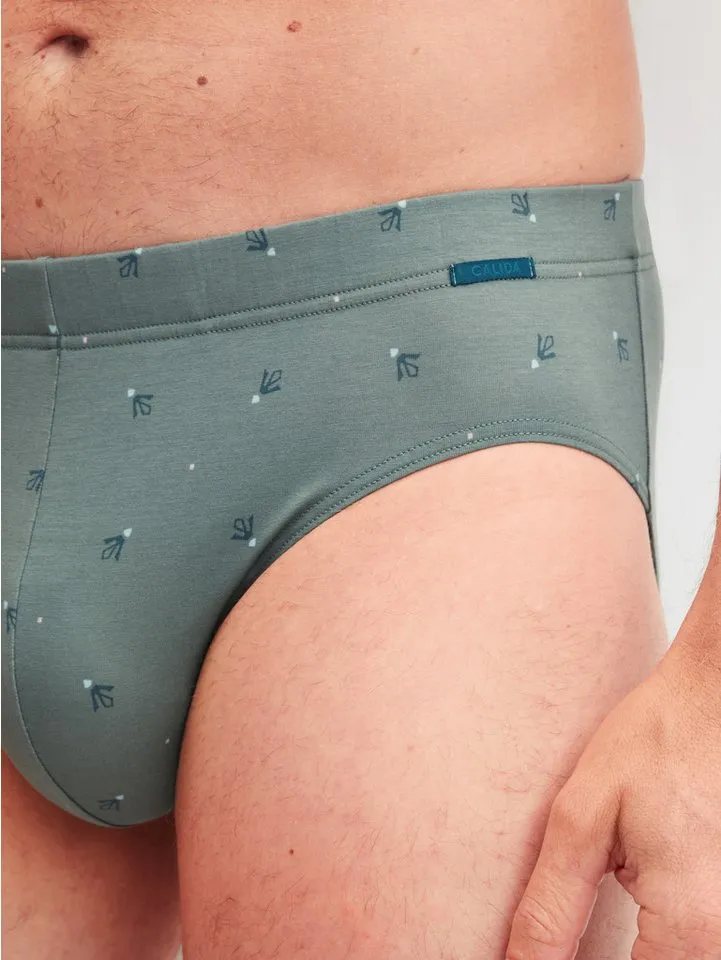 CALIDA CALIDA Slip Grafic Cotton gestreift, ohne Eingriff, überzogenem Bund, Single Jersey, elastisch, Grün, – Produktbild 4 von 5