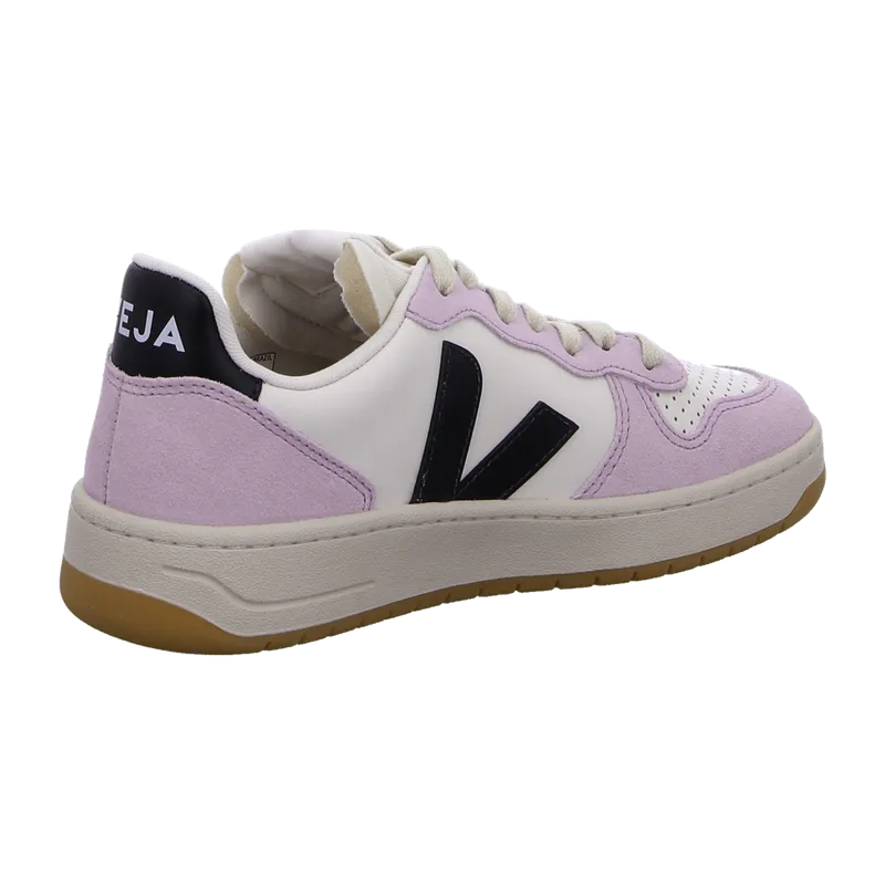 Veja Veja Damen-Sneaker V-10 Prime Leather Pure Black Parme – Produktbild 6 von 8