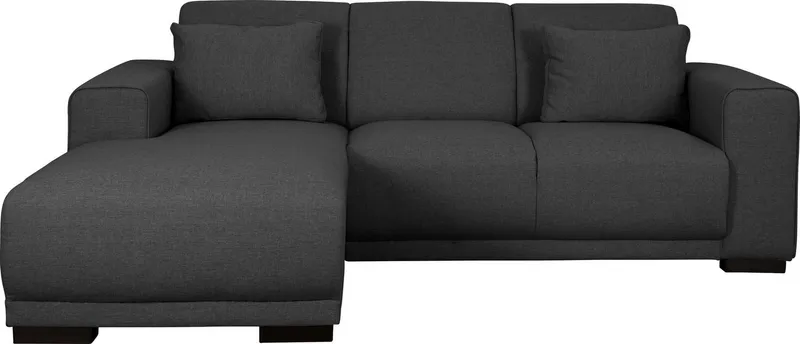 OTTO home Ecksofa BORNHOLM L-Form, B: 234 cm - OTTO. Verlässliche Qualität., Recamiere links oder rechts bestellbar, Wellenfederung, inkl. 2 Kissen, Schwarz, – Produktbild 2 von 8