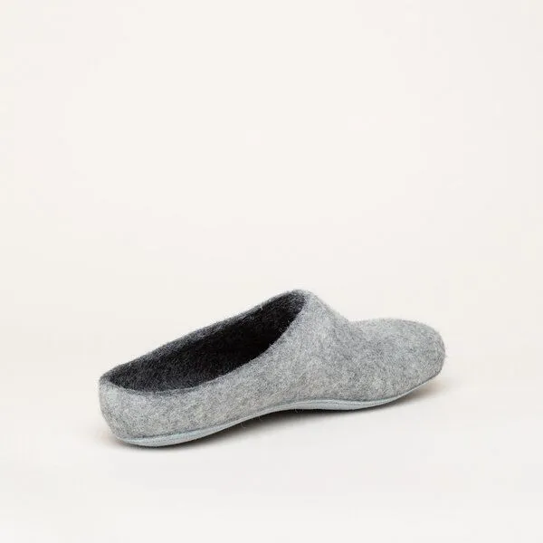 Magicfelt Magicfelt Filz-Hausschuh AP 701 aus 100% Merino-Wolle Pantoffeln für Damen & Herren mit Ledersohle, Hell-grau, – Produktbild 4 von 4