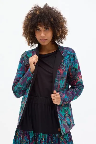 KOKOworld KOKOworld Damen Blazer TICA aus OEKO-TEX Standard 100 Bio-Baumwolle, Mehrfarbig (amanay), – Produktbild 2 von 4