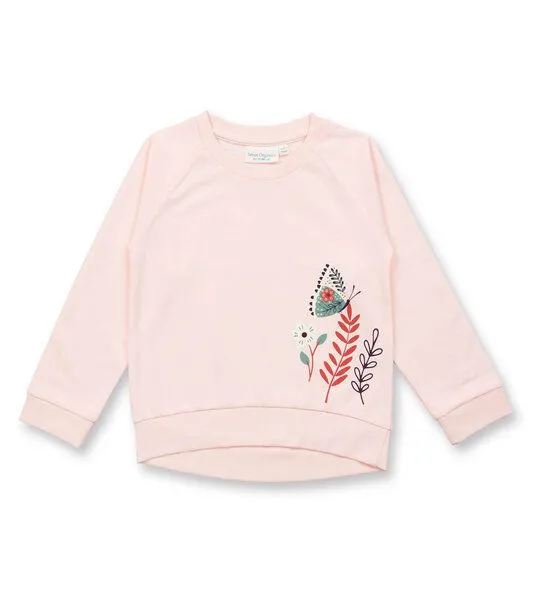 Sense Organics & friends in cooperation with GARY MASH Sense Organics & friends in cooperation with GARY MASH Kinder Sweatshirt mit Stickerei aus Biobaumwolle, Blumen (rosa), – Produktbild 1 von 2
