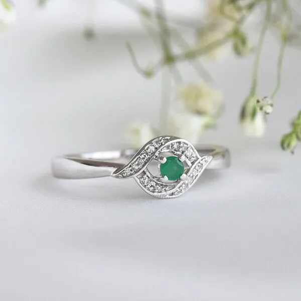 Eppi Eppi Ring mit Smaragd und Diamanten Nurisa, Rosa, – Produktbild 1 von 4
