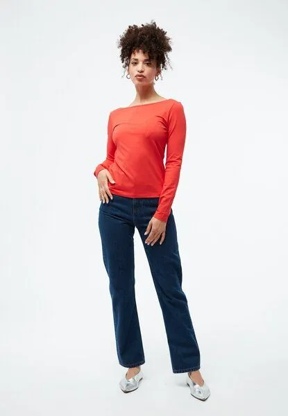 Givn Berlin Givn Berlin Longsleeve GBMIMI aus Bio-Baumwolle mit tiefem Rückenausschnitt, Tomato red, – Produktbild 1 von 4