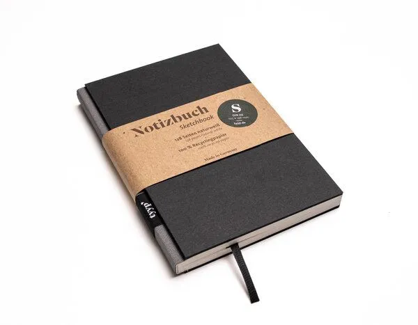 tyyp Notizbuch A6 schwarz - perforiert - 100% Recyclingpapier - BerlinBook by tyyp, Black, – Produktbild 6 von 6
