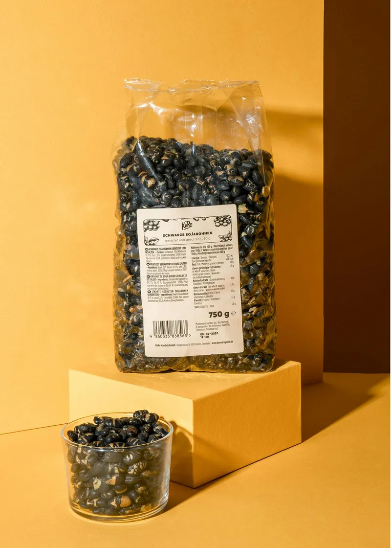 KoRo Geröstete und gesalzene schwarze Sojabohnen 750 g – Produktbild 1 von 5