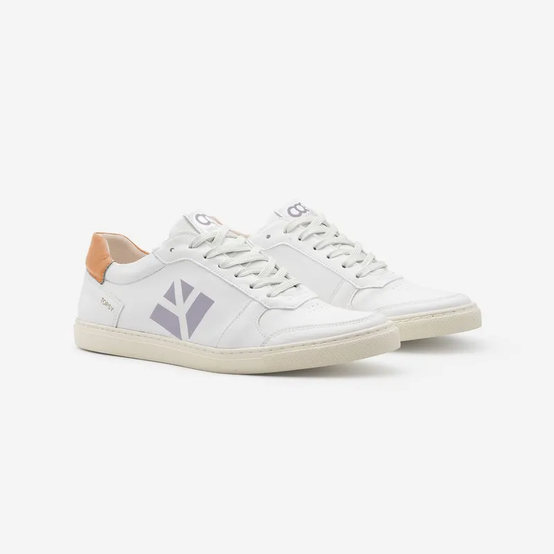 COG COG Damen vegan Sneaker Topsy Weiß Pfirsich, Lila, – Produktbild 2 von 2