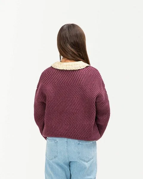 MATONA Matona Gestrickter Wollpullover für Kinder / Round Neck Sweater, Berry, – Produktbild 2 von 4