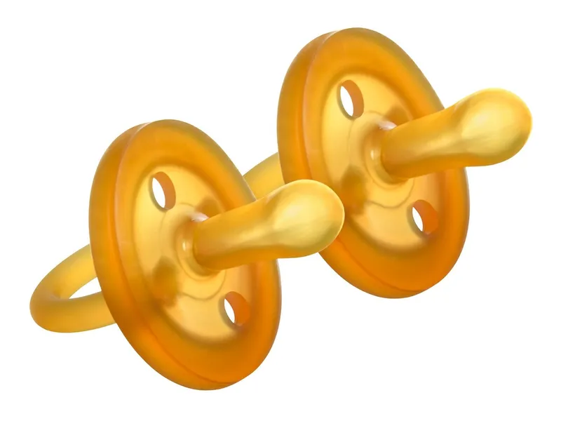 Goldi Goldi Beruhigungssauger, Naturkautschuk Schnuller, symmetrisch, 2er Set 2 Stück, 0-3 Monate, Natur, – Produktbild 2 von 3