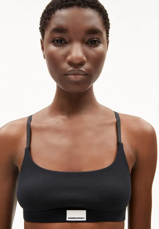 ARMEDANGELS ARMEDANGELS Bügelloser BH TOVAA RIB Ripp-Bralette aus Bio-Baumwoll Mix (Fitted), Schwarz, – Produktbild 3 von 5