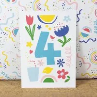 Bow & Hummingbird Bow & Hummingbird Postkarte Four/Vier – Produktbild 1 von 1