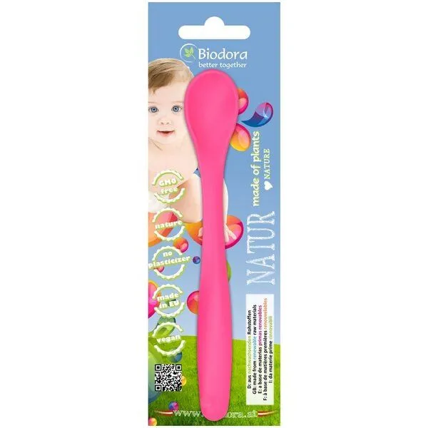 Biodora Biodora Bio-Babylöffel (4er Set) – Biokunststoff auf Stärkebasis, Magenta, – Produktbild 4 von 4