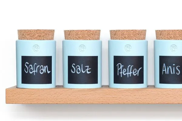 klotzaufklotz klotzaufklotz Gewürzregal Buche, Blasstürkis, – Produktbild 1 von 4