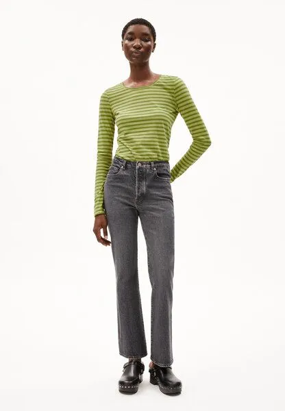 ARMEDANGELS ARMEDANGELS ENRICCAA STRIPES Damen Longsleeve Slim Fit aus Bio-Baumwolle, New moss-dark moss, – Produktbild 3 von 3