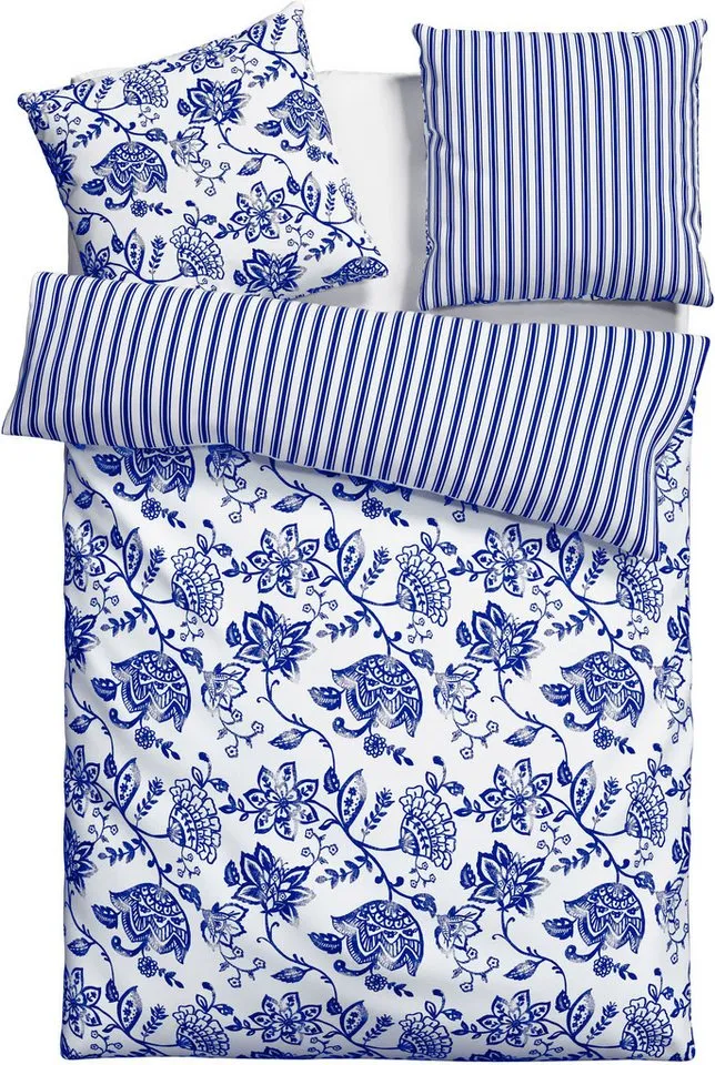 OTTO home Bettwäsche Nordby, Flanell, 2 teilig, Bettwäsche aus Baumwolle, skandinavisches Design, ab Größe 135x200 cm, Blau, – Produktbild 2 von 6