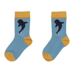 Walkiddy Baby Socken Bio-Baumwolle dunkelblau Wale & Rochen Walkiddy, GOTS-zertifiziert, weich, elastisch, vegan, fair produziert, ideal für empfindliche Babyfüße – Produktbild 1 von 1