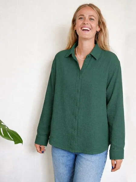 FUXBAU FUXBAU Frauen Musselinbluse, Grün, – Produktbild 2 von 4