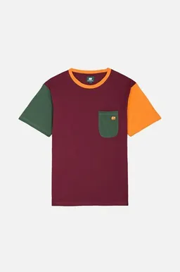 Trendsplant Trendsplant Organic Pocket Color Block T-Shirt Burgundy – Produktbild 1 von 1