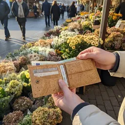 Sperling Sperling "Wealthy" Geldbörse aus Kork oder recyceltem Material mit herausnehmbaren Kartenetui – Produktbild 1 von 1