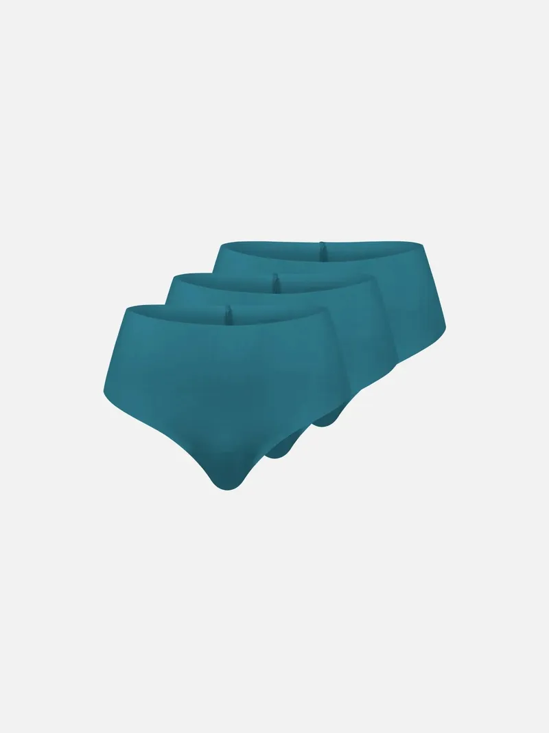 erlich textil erlich textil Light Touch High Waist Brazil String im 3er Pack aus weichem Modal, made in Europe, Tiefseeblau, – Produktbild 1 von 6