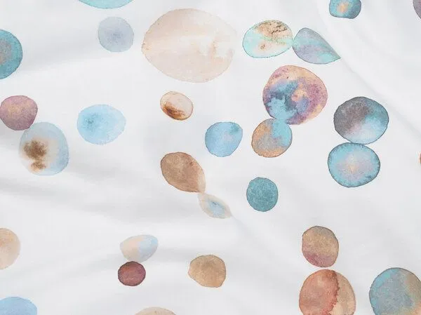 Yumeko Yumeko Kissenbezug aus Baumwollsatin, Watercolor dots multicolor, – Produktbild 4 von 4