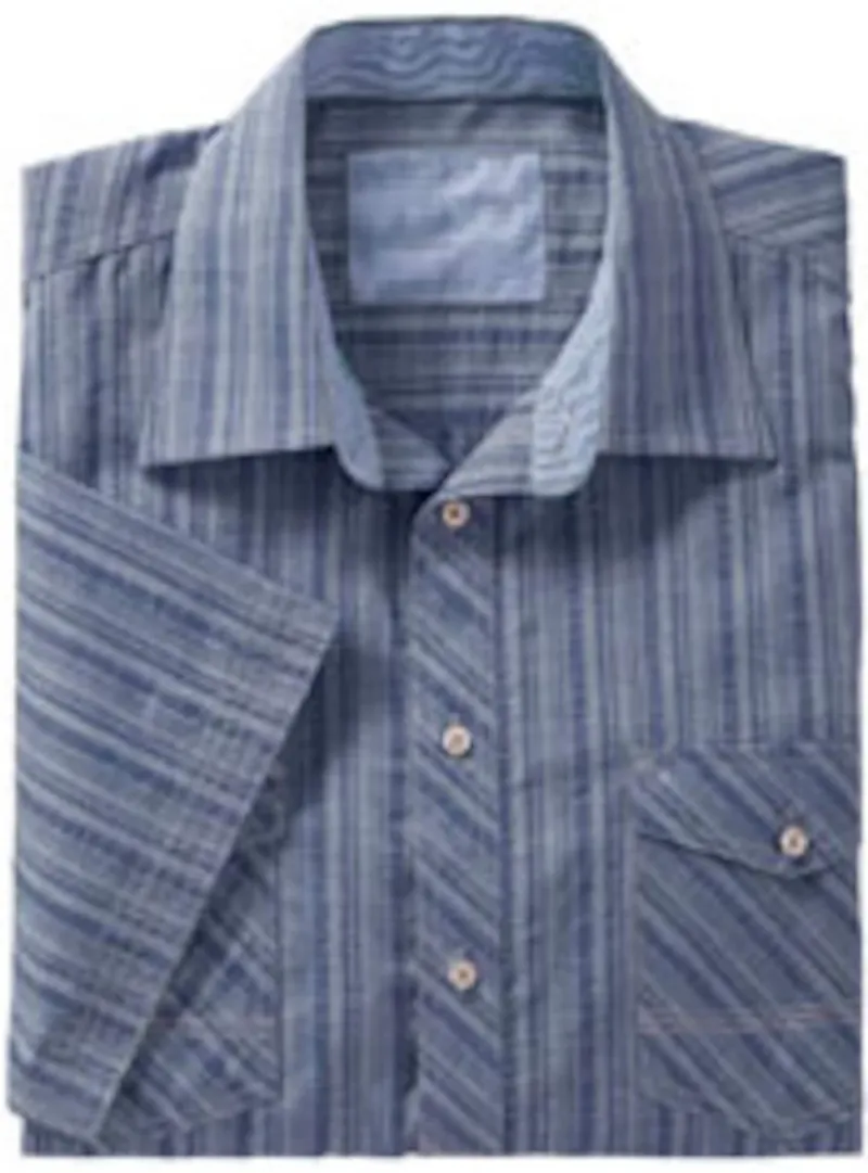 marco donati Kurzarm-Hemd blau, Blau, – Produktbild 1 von 1