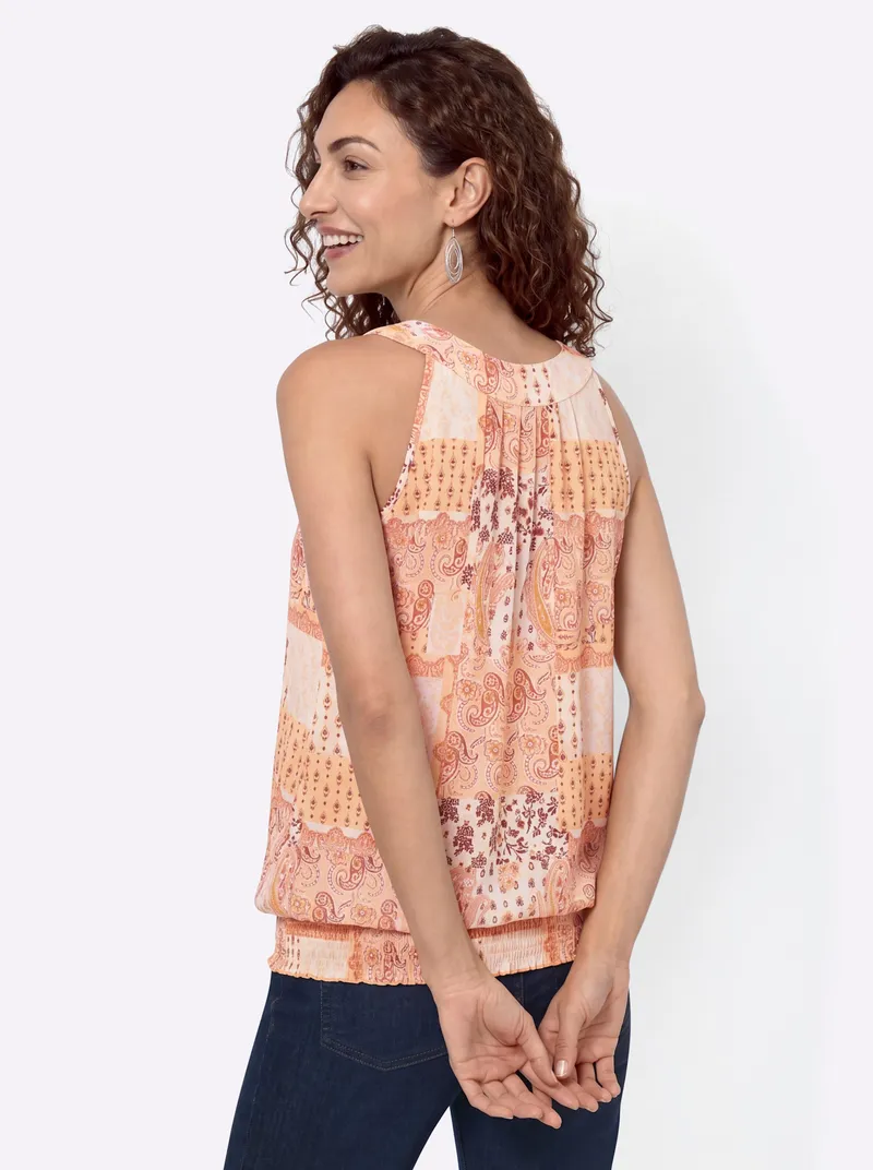 Witt Shirttop papaya-ecru-bedruckt, Papaya-ecru-bedruckt, – Produktbild 2 von 2