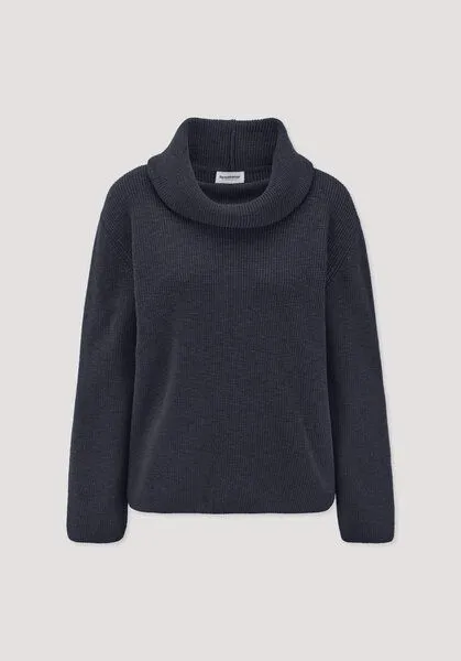 hessnatur hessnatur Strickpullover Relaxed aus reiner Bio-Baumwolle, Marine, – Produktbild 4 von 4
