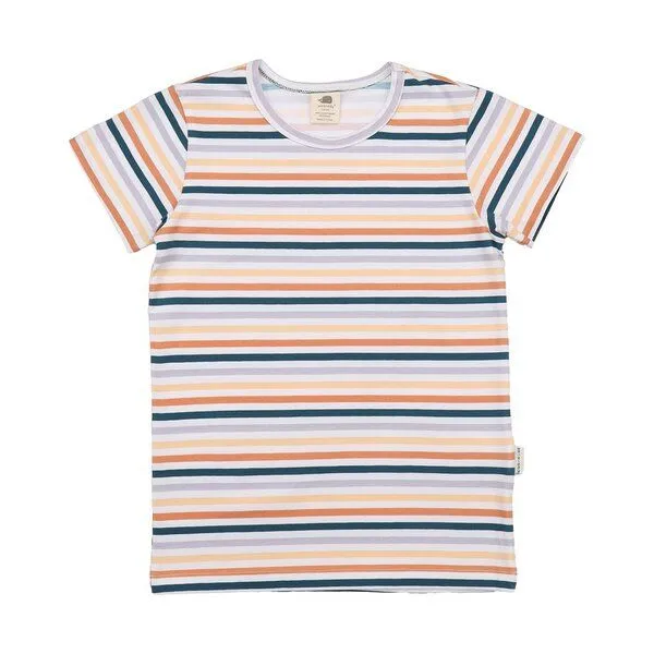 Walkiddy Walkiddy T-Shirt Bunt gestreift Bio-Baumwolle GOTS, Blau, – Produktbild 1 von 2
