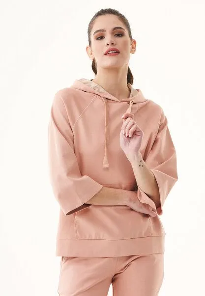 ORGANICATION ORGANICATION 3/4 Arm Kapuzenpullover aus Bio-Baumwolle, Dusty blush, – Produktbild 1 von 4