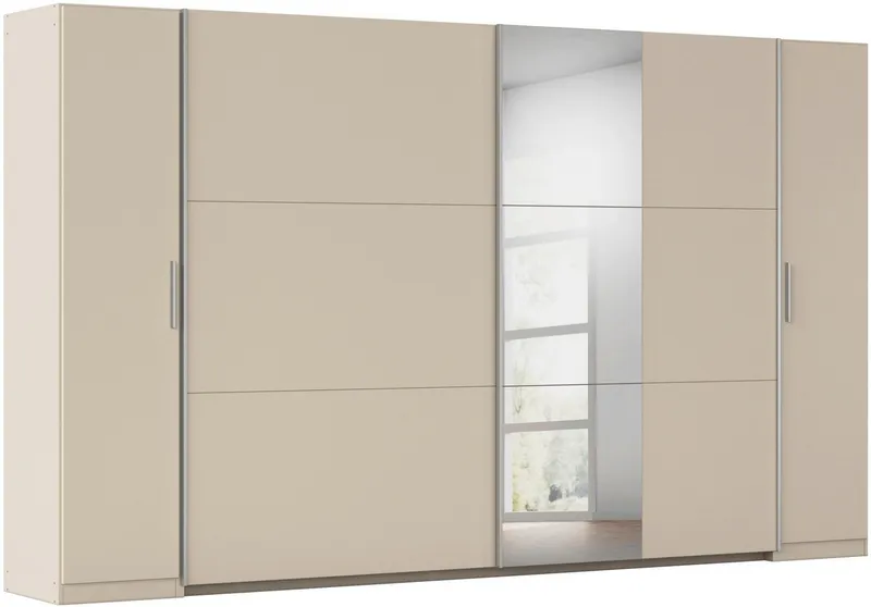 Rauch Rauch Schwebetürenschrank Kleiderschrank Drehtürenschrank Schrank Garderobe KRONACH (in 3 Ausstattungen BASIC/CLASSIC/PREMIUM, Breiten 225/268/311/354 cm) Kombischrank optional mit 1 oder 2 Spiegel viele Böden MADE IN GERMANY, Beige, – Produktbild 6 von 8